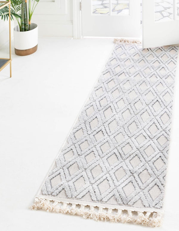 Unique Loom Charcoal Modern Area Rug For Entryways, Stylish And Durable Design For Contemporary Interiors Beige  3165654-unique-loom