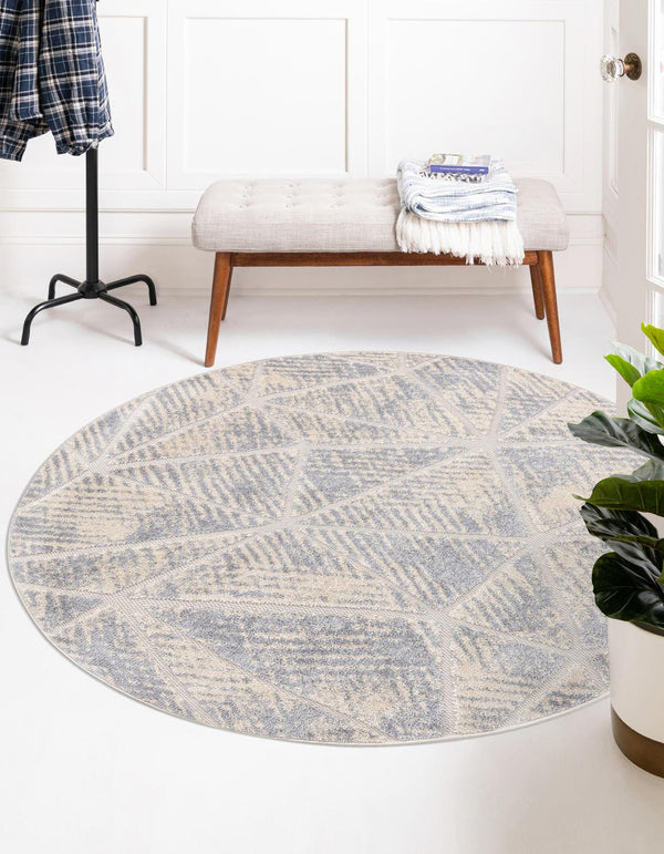 Unique Loom Sandy Elegant 3' Round Arlo Rug - Soft Textured Neutral Accent For Living Room & Bedroom Decor Beige  3165702-unique-loom