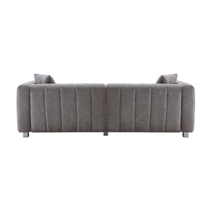 English Elm 83.46'' Velvet Three Seat Sofa Bubble Upholstered Couch with Sleek Metal Legs for Living Room Gray W2795S00039