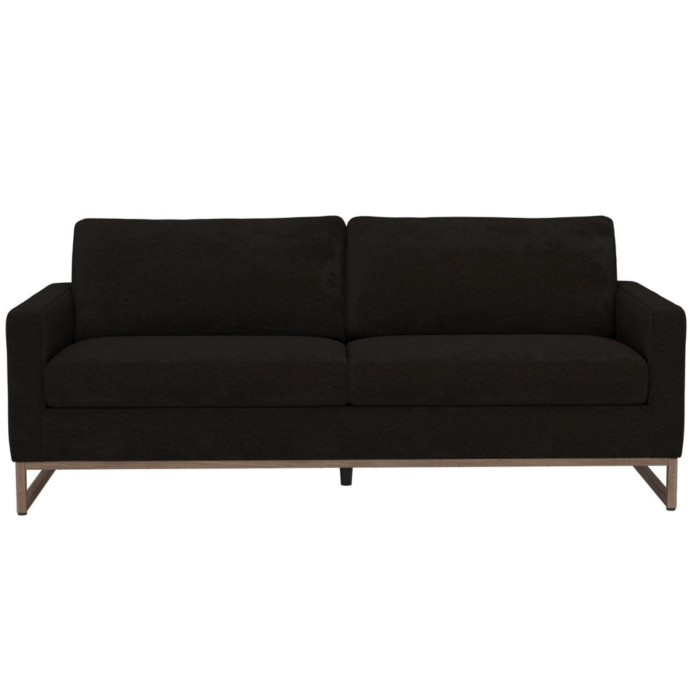 English Elm Black Contemporary Sofa Wraparound Metal Base Low Profile Minimalist Living Room B361P483236