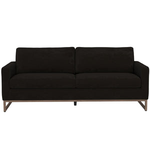 English Elm Black Contemporary Sofa Wraparound Metal Base Low Profile Minimalist Living Room B361P483236
