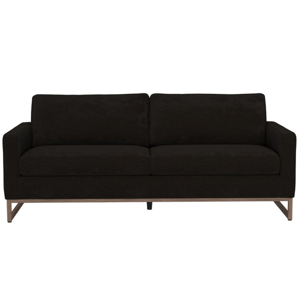 English Elm Black Contemporary Sofa Wraparound Metal Base Low Profile Minimalist Living Room B361P483236