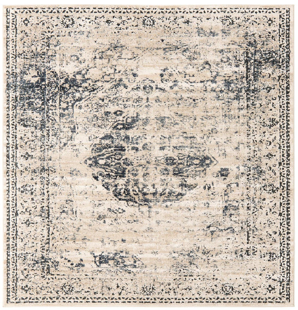 Unique Loom Gray Chateau Round Rug - Elegant 5-foot Diameter Design For Sophisticated Living Spaces & Comfort Dark Blue  3166418-unique-loom