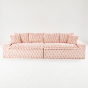 English Elm Luxury Turtle Velvet Multifunctional Sofa - Convertible 4-Seat Modular Design, Plush Sponge Comfort W3371S00031