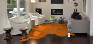 Homeroots 72" X 84" Orange Cowhide - Rug Orange Cowhide 316710