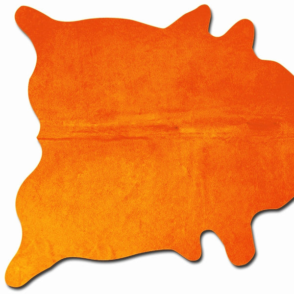 Homeroots 72" X 84" Orange Cowhide - Rug Orange Cowhide 316710
