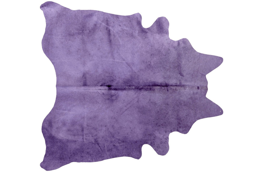 HomeRoots 6' X 7' Red Cowhide Area Rug - Handcrafted Luxury for Modern Spaces, Bold Color & Unique Style Purple 316712