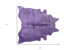 Homeroots 6' X 7' Purple Cowhide Cowhide Area Rug Purple Cowhide 316712