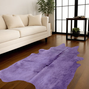 Homeroots 6' X 7' Purple Cowhide Cowhide Area Rug Purple Cowhide 316712
