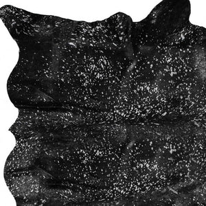 Homeroots 72" X 84" Black And Gold Cowhide - Area Rug Black,Gold Cowhide 316716