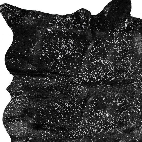 Homeroots 72" X 84" Black And Gold Cowhide - Area Rug Black,Gold Cowhide 316716