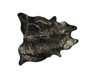 Homeroots 72" X 84" Chocolate And Gold Cowhide - Area Rug Chocolate,Gold Cowhide 316717