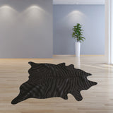 Homeroots 6' X 7' Black Cowhide Handmade Area Rug Black Cowhide 316718