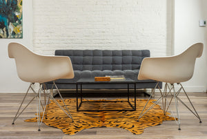 HomeRoots 72" Tiger Chocolate Cowhide Rug - Handcrafted Natural Elegance for Modern & Traditional Spaces 316722