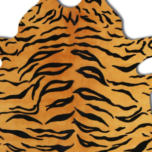 HomeRoots 72" Tiger Chocolate Cowhide Rug - Handcrafted Natural Elegance for Modern & Traditional Spaces 316722