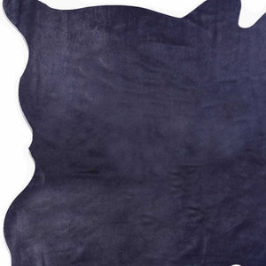 Homeroots 6' X 7' Navy Blue Cowhide Cowhide Area Rug Navy Cowhide 316746