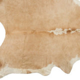 Homeroots 72" X 84" Tan And White Cowhide - Rug Tan,White Cowhide 316748