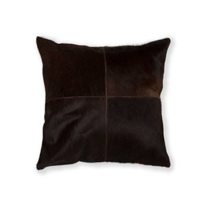 Homeroots 18" Chocolate Brown Cowhide Throw Pillow Chocolate  316763