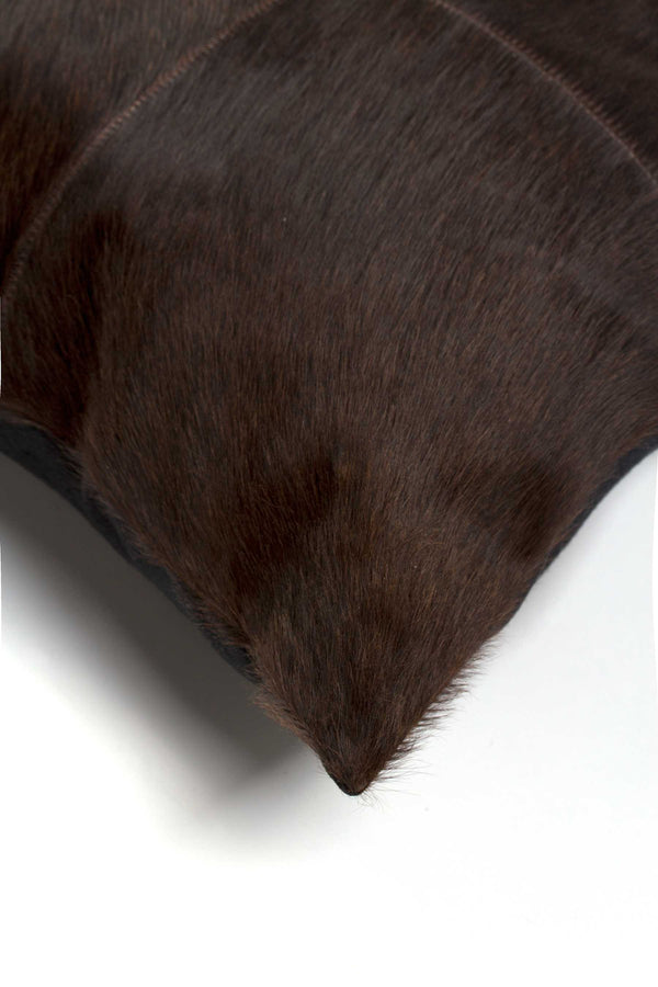 Homeroots 18" Chocolate Brown Cowhide Throw Pillow Chocolate  316763