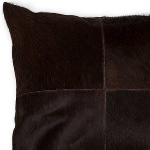 Homeroots 18" Chocolate Brown Cowhide Throw Pillow Chocolate  316763