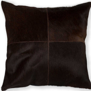 Homeroots 18" Chocolate Brown Cowhide Throw Pillow Chocolate  316763