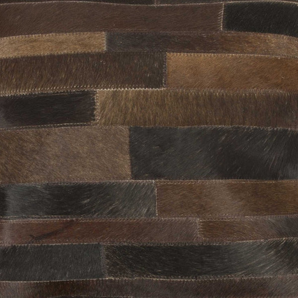 Homeroots 18" Chocolate Cowhide Throw Pillow Chocolate  316768