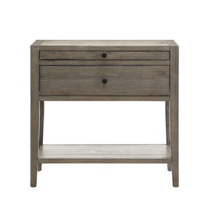 English Elm Sunveil 1-Drawer Nightstand with Pull-Out Tray and Open Shelf, Wood Construction, No Assembly Required Gray B050P362616