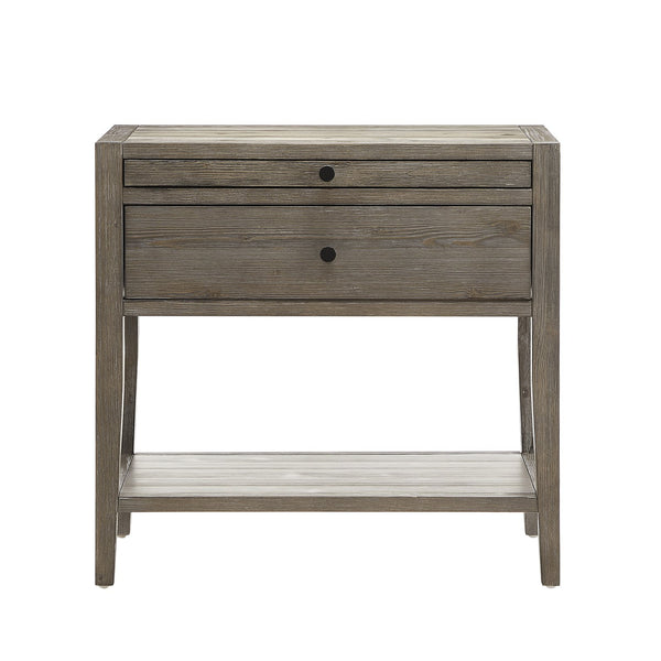 English Elm Sunveil 1-Drawer Nightstand with Pull-Out Tray and Open Shelf, Wood Construction, No Assembly Required Gray B050P362616
