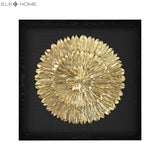 Gold Feather Dimensional Wall Art - Spiral 3168-019 Elk Home