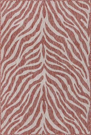 Unique Loom Rust Outdoor Safari Rug - Stylish 2' X 3' Accent For Patios And Sunrooms With Durable Design Red  3168090-unique-loom