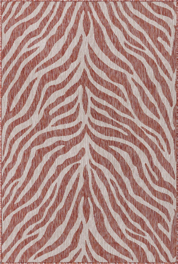 Unique Loom Rust Outdoor Safari Rug - Stylish 2' X 3' Accent For Patios And Sunrooms With Durable Design Red  3168090-unique-loom