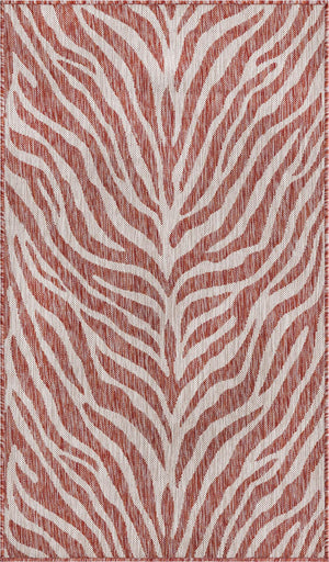 Unique Loom Rust Outdoor Safari Rug - Stylish 2' X 3' Accent For Patios And Sunrooms With Durable Design Red  3168091-unique-loom