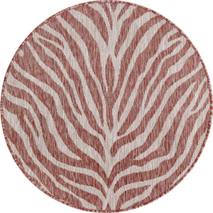 Unique Loom Rust Outdoor Safari Rug - Stylish 2' X 3' Accent For Patios And Sunrooms With Durable Design Red  3168092-unique-loom