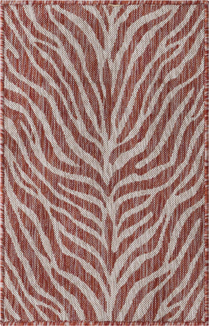 Unique Loom Rust Outdoor Safari Rug - Stylish 2' X 3' Accent For Patios And Sunrooms With Durable Design Red  3168093-unique-loom
