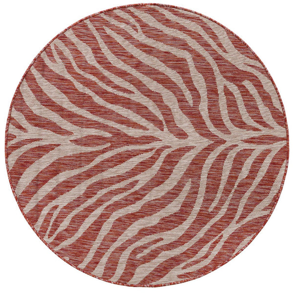 Unique Loom Rust Outdoor Safari Rug - Stylish 2' X 3' Accent For Patios And Sunrooms With Durable Design Red  3168096-unique-loom