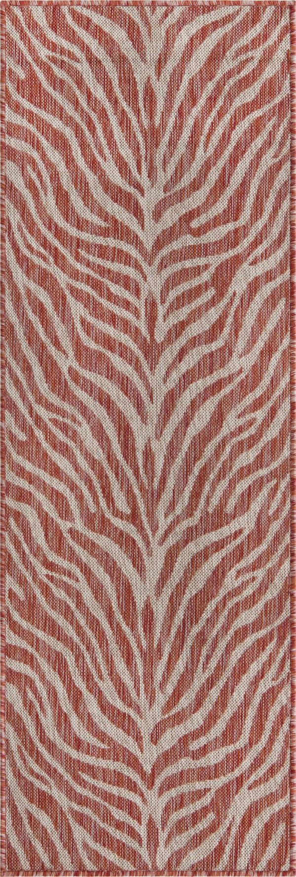 Unique Loom Rust Outdoor Safari Rug - Stylish 2' X 3' Accent For Patios And Sunrooms With Durable Design Red  3168099-unique-loom