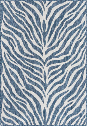 Unique Loom Natural 2' X 8' Outdoor Safari Runner - Enhance Your Patio With Earthy Elegance And Rustic Charm Blue  3168132-unique-loom