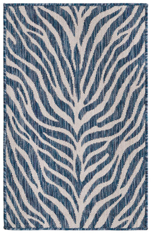 Unique Loom Natural 2' X 8' Outdoor Safari Runner - Enhance Your Patio With Earthy Elegance And Rustic Charm Blue  3168135-unique-loom