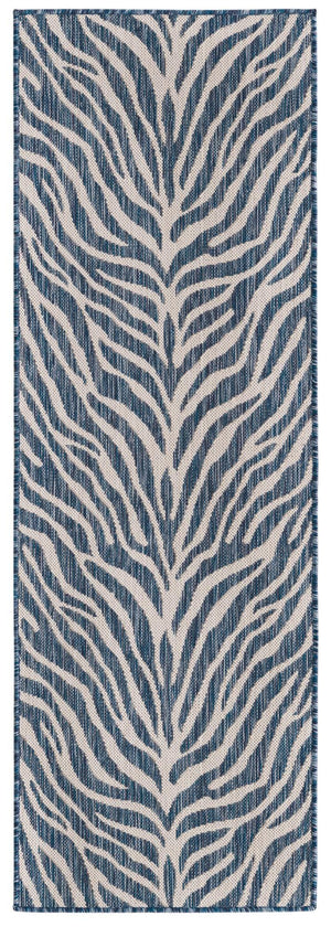 Unique Loom Natural 2' X 8' Outdoor Safari Runner - Enhance Your Patio With Earthy Elegance And Rustic Charm Blue  3168141-unique-loom