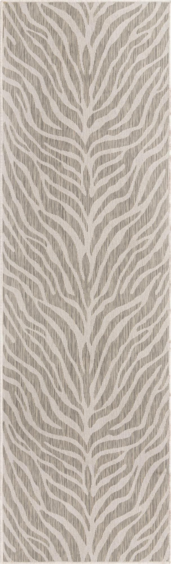 Unique Loom Natural 2' X 8' Outdoor Safari Runner - Enhance Your Patio With Earthy Elegance And Rustic Charm Gray  3168167-unique-loom