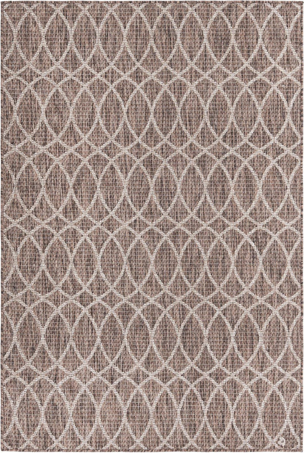 Unique Loom Brown Outdoor Trellis Rug - Stylish 3' X 5' Design For Patios And Garden Seating Areas Brown  3168174-unique-loom