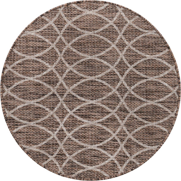 Unique Loom Brown Outdoor Trellis Rug - Stylish 3' X 5' Design For Patios And Garden Seating Areas Brown  3168176-unique-loom