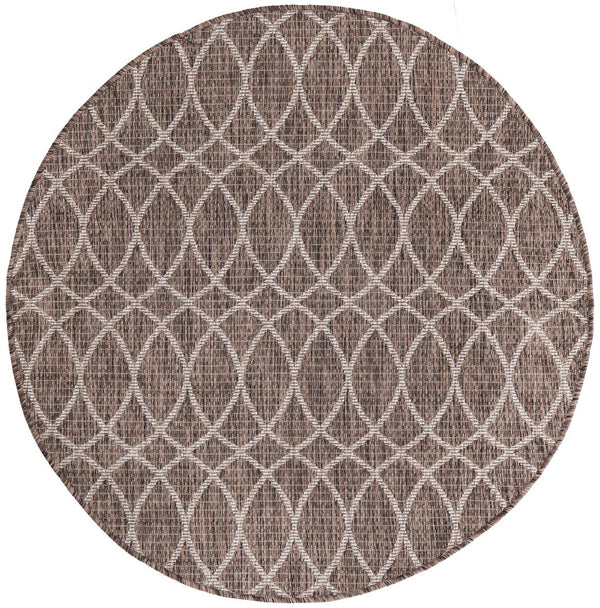 Unique Loom Brown Outdoor Trellis Rug - Stylish 3' X 5' Design For Patios And Garden Seating Areas Brown  3168180-unique-loom