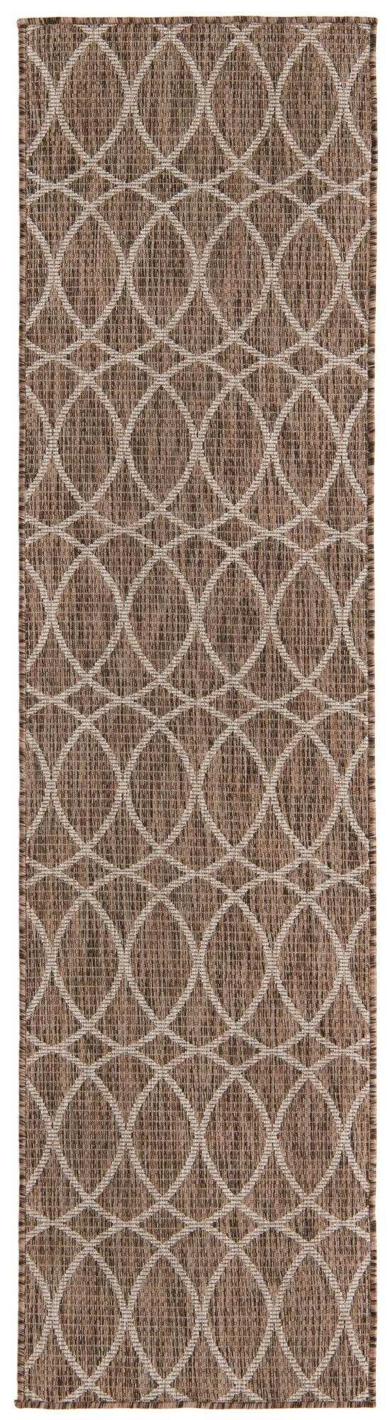 Unique Loom Brown Outdoor Trellis Rug - Stylish 3' X 5' Design For Patios And Garden Seating Areas Brown  3168182-unique-loom