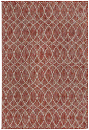 Unique Loom Brown Outdoor Trellis Rug - Stylish 3' X 5' Design For Patios And Garden Seating Areas Red  3168188-unique-loom