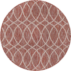 Unique Loom Brown Outdoor Trellis Rug - Stylish 3' X 5' Design For Patios And Garden Seating Areas Red  3168190-unique-loom