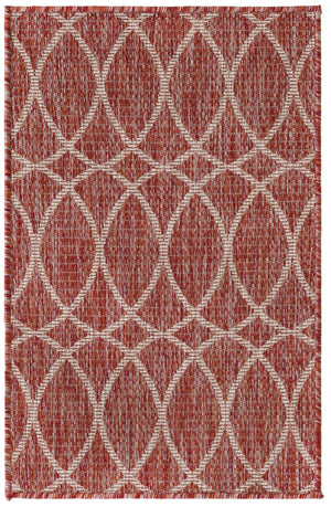 Unique Loom Brown Outdoor Trellis Rug - Stylish 3' X 5' Design For Patios And Garden Seating Areas Red  3168191-unique-loom