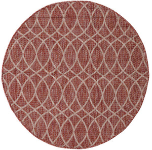Unique Loom Brown Outdoor Trellis Rug - Stylish 3' X 5' Design For Patios And Garden Seating Areas Red  3168194-unique-loom
