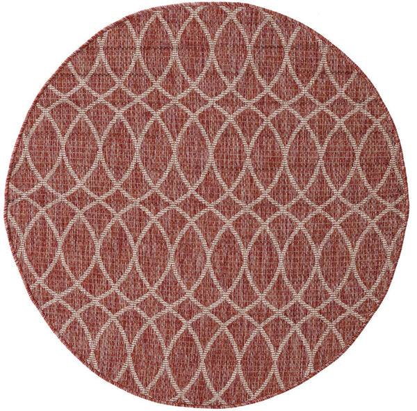 Unique Loom Brown Outdoor Trellis Rug - Stylish 3' X 5' Design For Patios And Garden Seating Areas Red  3168194-unique-loom