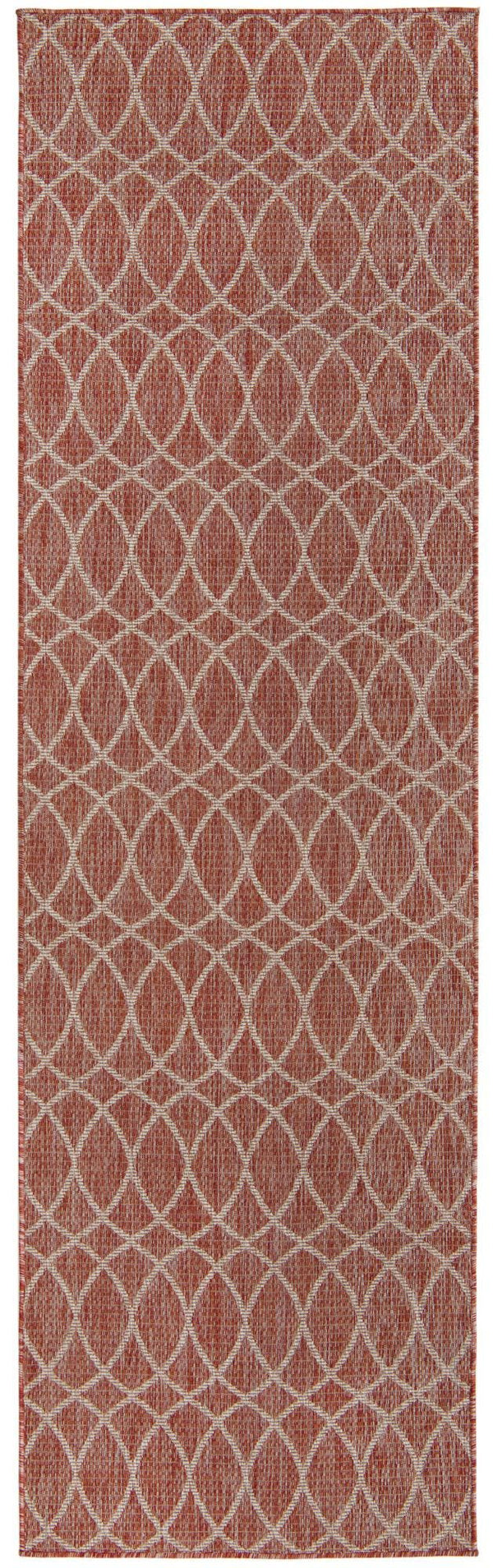 Unique Loom Brown Outdoor Trellis Rug - Stylish 3' X 5' Design For Patios And Garden Seating Areas Red  3168195-unique-loom